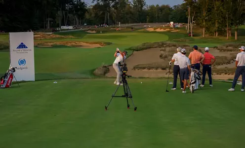 Dominic Clemons tees off the final hole of the Folds of Honor Collegiate