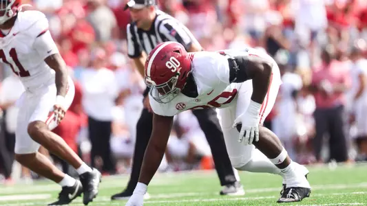 9/14/24 MFB Alabama vsWisconsin
Alabama Defensive Lineman Jordan Renaud (90)
Photo by Jeff Hanson