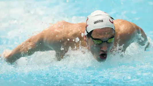 Bernardo Bondra De Almedia swims butterfly