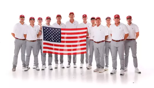 Alabama Men's Golf Team with American Flag USA