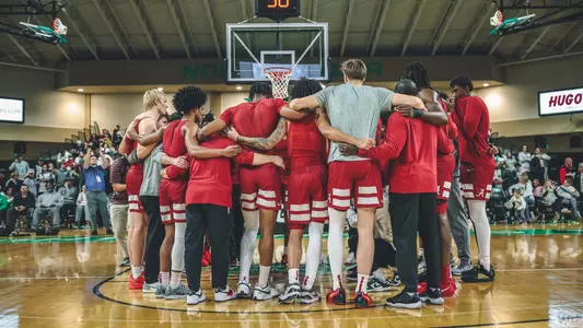 Men's Basketball Huddle at North Dakota