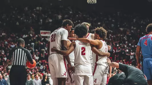 Men's Basketball Huddle vs. Ole Miss