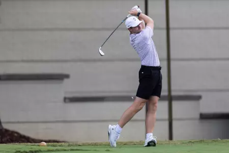 Dominic Clemons tees off practice round