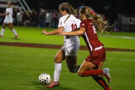 padelski dribbles the ball at Arkansas