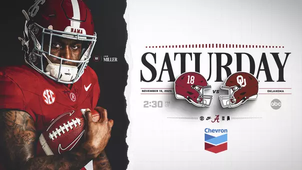 Football vs. Oklahoma Saturday, November 15 at 2:30 p.m. CT on ABC