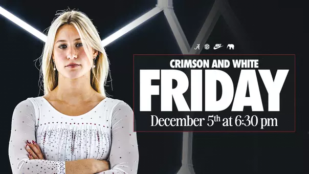 alabama gymnastics crimson and white preview graphic