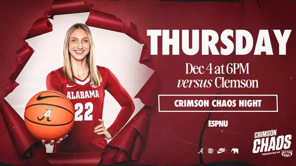Alabama WBB vs. Clemson Thursday