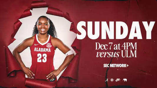 Alabama WBB vs. ULM Sunday