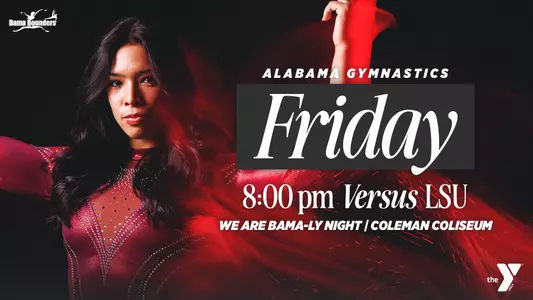 alabama gymnastics promo graphic - LSU meet