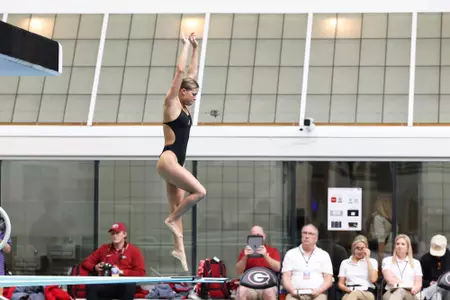 Alabama Diver Rin Drudge during the SEC Championships at Gabrielsen Natatorium in Athens, Ga on Monday, Feb 17, 2025.