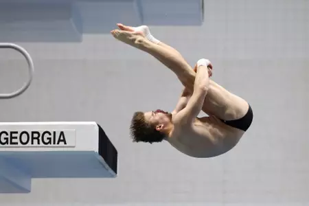 Alabama Diver Colten Cryer during the SEC Championships at Gabrielsen Natatorium in Athens, Ga on Tuesday, Feb 18, 2025.