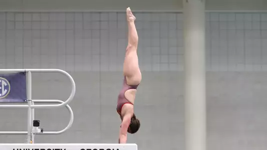Alabama Diver Brooklyn O'Day during the SEC Championships at Gabrielsen Natatorium in Athens, Ga on Friday, Feb 21, 2025.