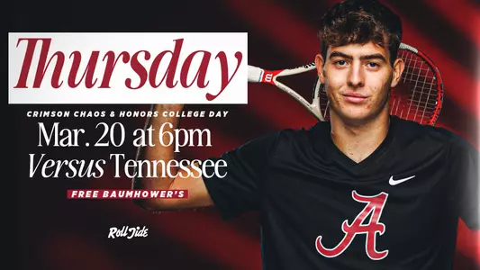 Carlos on a match day graphic for men's tennis match