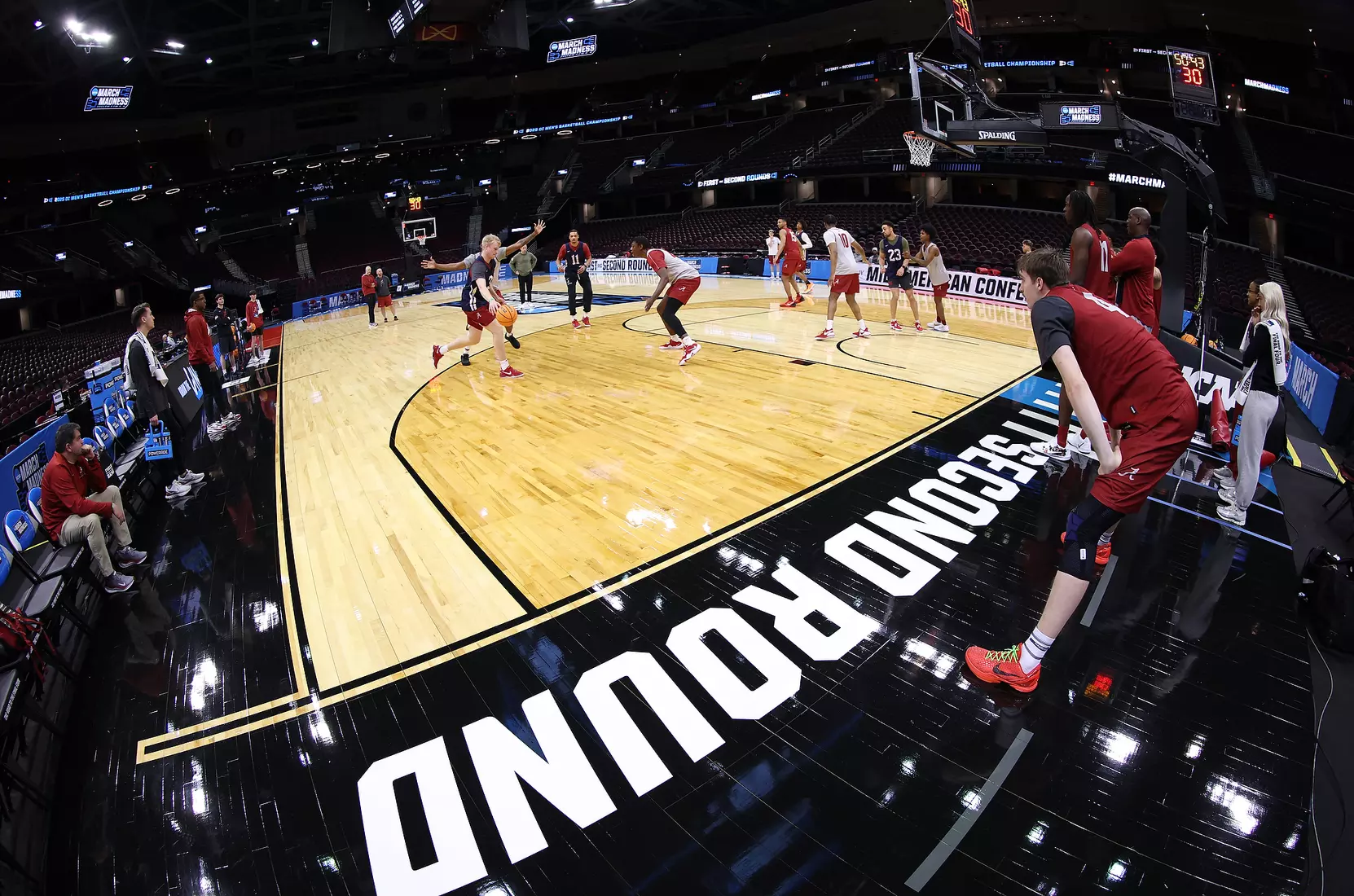 The Alabama Basketball Team practices at Rocket Arena in Cleveland, OH on Saturday, Mar 22, 2025.