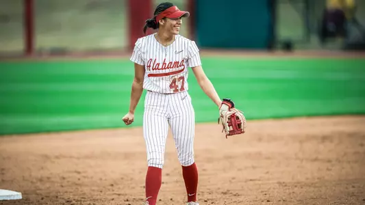 Salen Hawkins (47) smiles during a break in the game vs. Georgia (March 31, 2025)