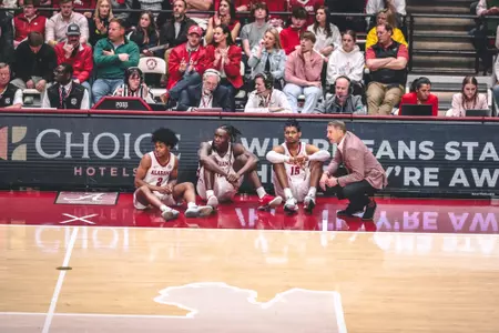 Nate Oats and Players at Scorers Table