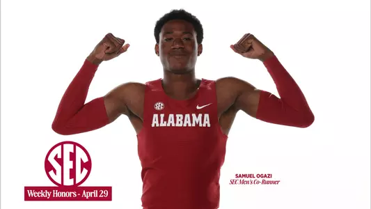 Alabama Track and Field Samuel Ogazi SEC of Week accolade