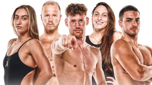 World Aquatic Championships swimmers on a graphic