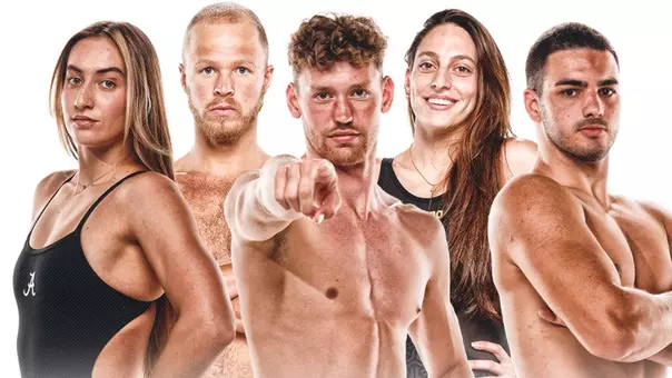 World Aquatic Championships swimmers on a graphic