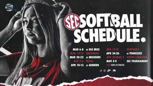 Alabama Softball 2026 SEC Schedule Graphic