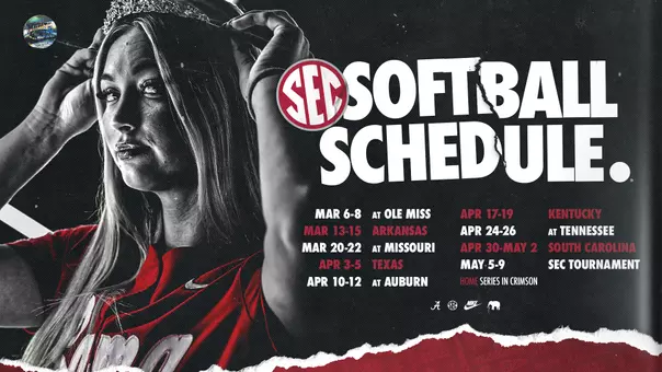 Alabama Softball 2026 SEC Schedule Graphic
