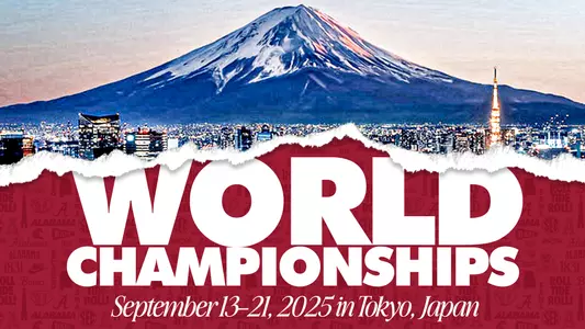 Alabama Track and Field + World Championships preview graphic