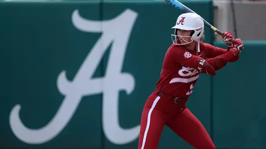 Audrey Vandagriff (12) at-bat in an Alabama softball fall game