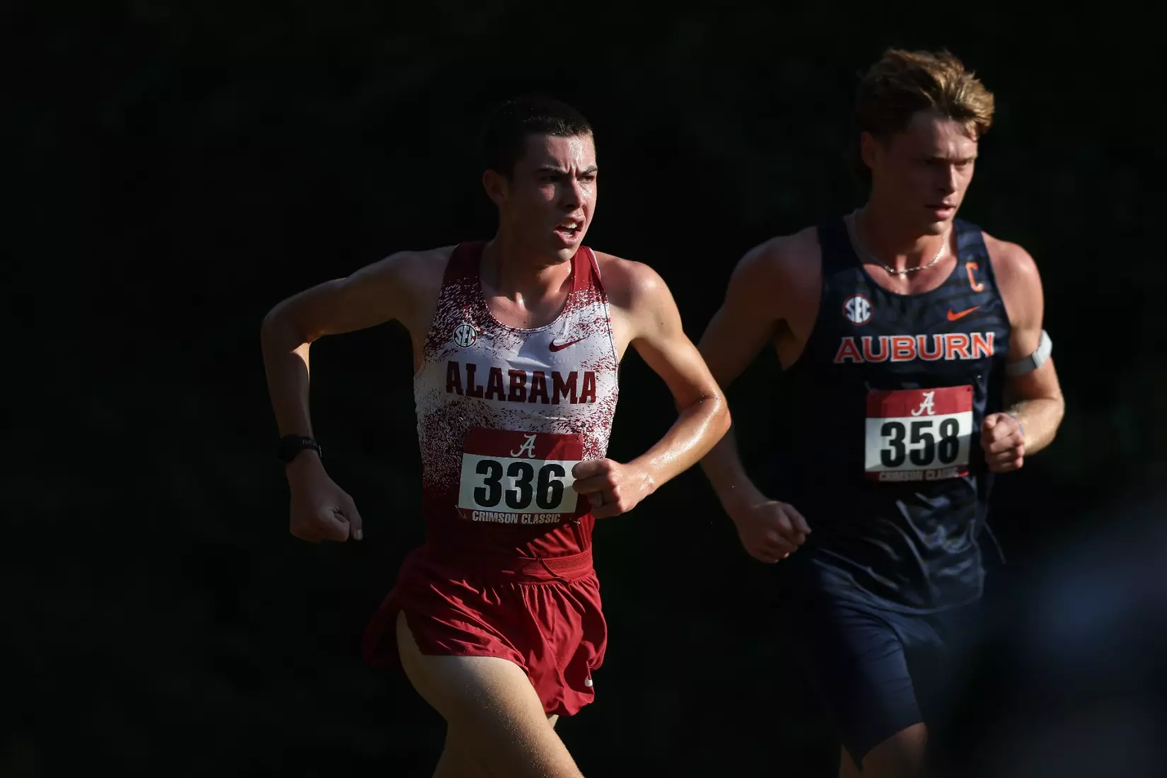 Alabama Track Athlete Ethan Locke (Cross Country/Distance) in action during the Crimson Classic at Harry Pritchett Running Park in Tuscaloosa, AL on Friday, Oct 16, 2026.