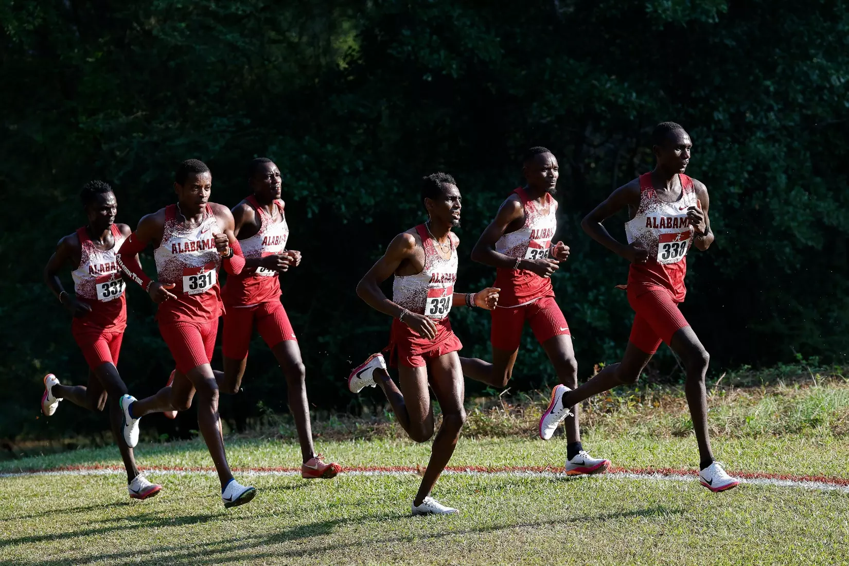 The University of Alabama Men's Track and Field Team in action during the Crimson Classic at Harry Pritchett Running Park in Tuscaloosa, AL on Friday, Oct 16, 2026.