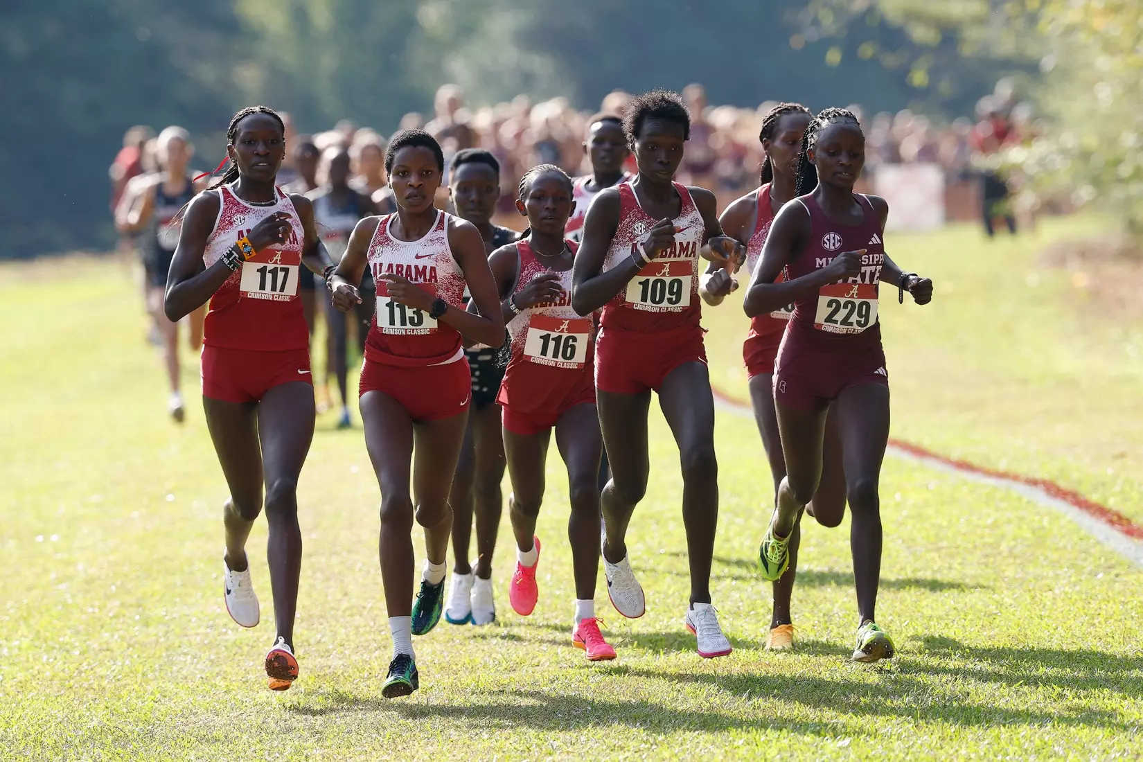 The University of Alabama Women's Track and Field Team in action during the Crimson Classic at Harry Pritchett Running Park in Tuscaloosa, AL on Friday, Oct 16, 2026.