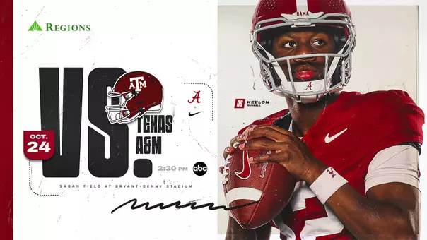 Football vs. Texas A&M October 24 at 2:30 p.m. on ABC at Saban Field at Bryant-Denny Stadium