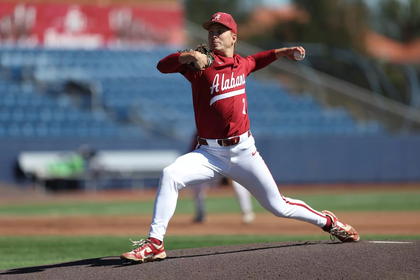 Alabama Baseball Player Matt Heiberger (7) in action against Georgia Tech at Blue Wahoos Stadium in Pensacola, FL on Saturday, Oct 17, 2026.