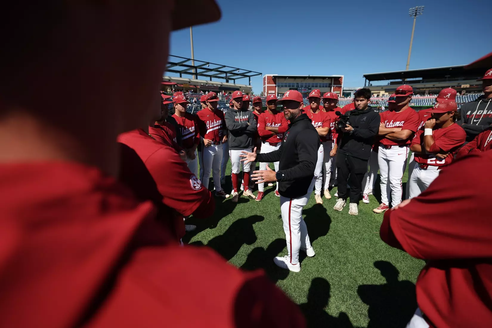 The University of Alabama Baseball Team pregame against Georgia Tech at Blue Wahoos Stadium in Pensacola, FL on Saturday, Oct 17, 2026.