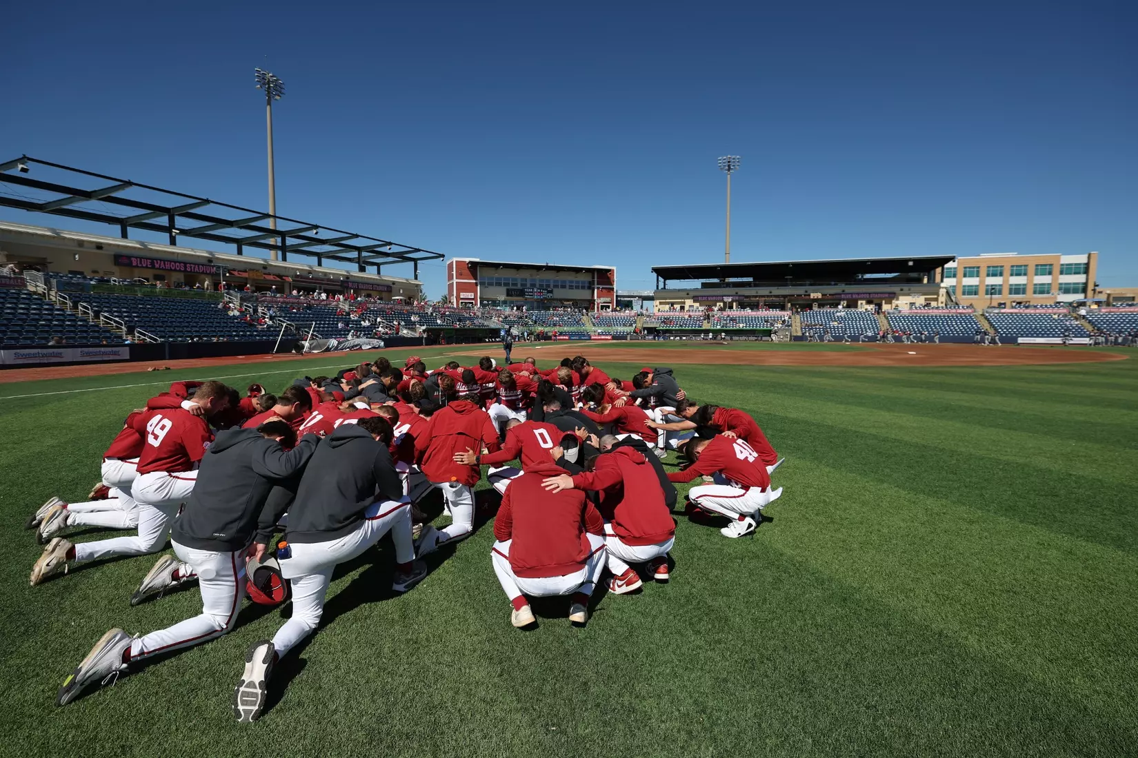 The University of Alabama Baseball Team pregame against Georgia Tech at Blue Wahoos Stadium in Pensacola, FL on Saturday, Oct 17, 2026.