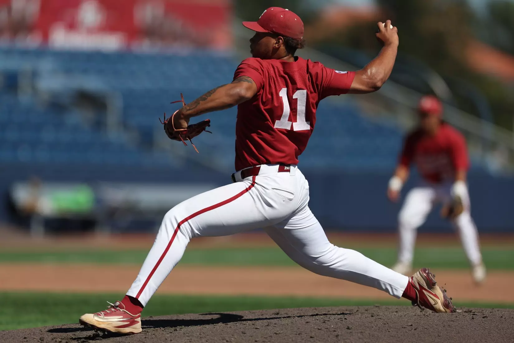 Alabama Baseball Player Myles Upchurch (11) in action against Georgia Tech at Blue Wahoos Stadium in Pensacola, FL on Saturday, Oct 17, 2026.