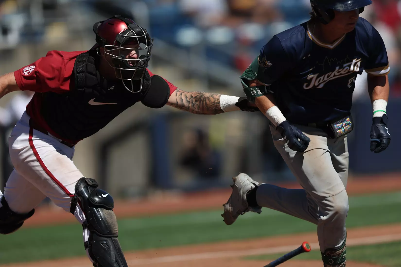 Alabama Baseball Player Luke Vaughn (13) in action against Georgia Tech at Blue Wahoos Stadium in Pensacola, FL on Saturday, Oct 17, 2026.