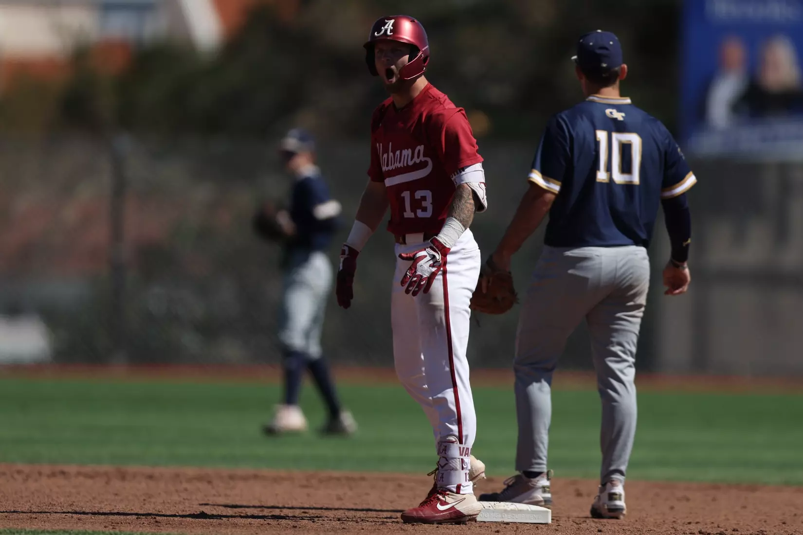 Alabama Baseball Player Luke Vaughn (13) in action against Georgia Tech at Blue Wahoos Stadium in Pensacola, FL on Saturday, Oct 17, 2026.