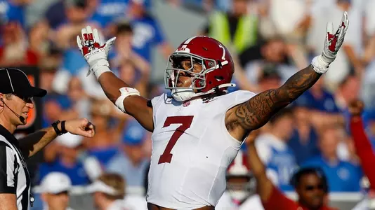 Caleb Woodson celebrating