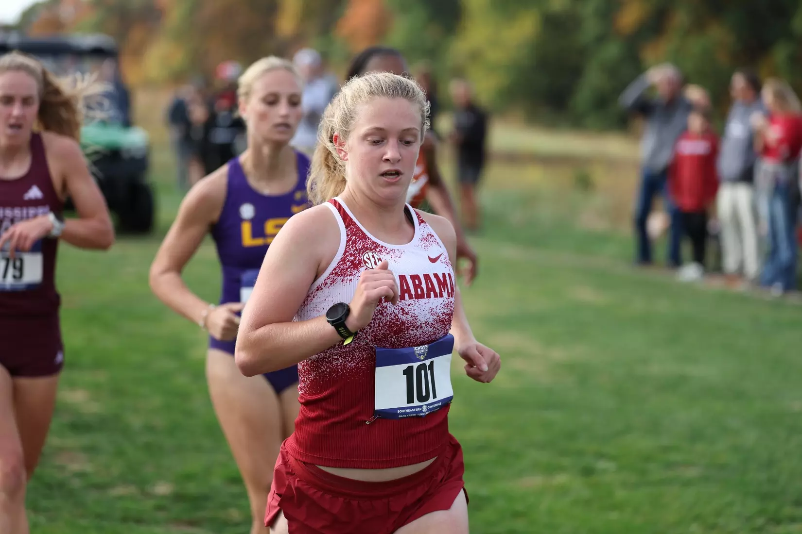 Alabama Track Athlete Athena Andrecyk competes during the SEC Cross Country Championships at Gans Creek Cross Country Course in Columbia, MO on Friday, Oct 30, 2026.