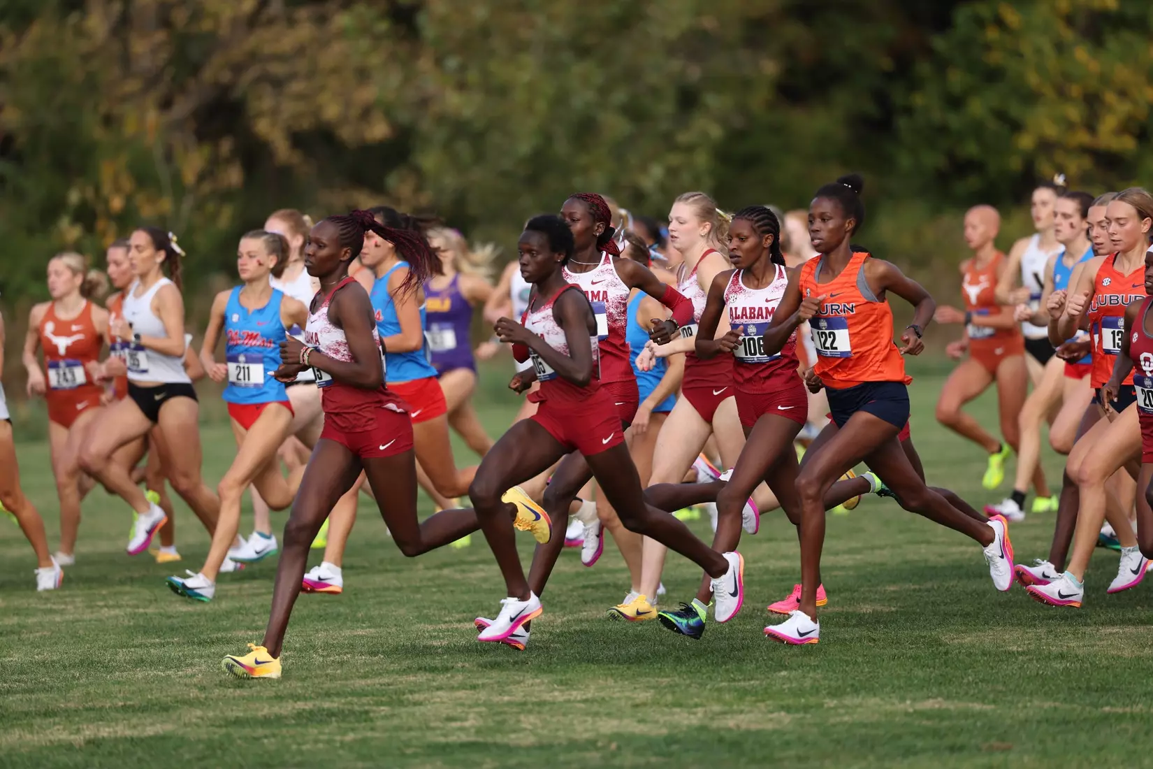 The University of Alabama Women's Cross Country Team competes during the SEC Cross Country Championships at Gans Creek Cross Country Course in Columbia, MO on Friday, Oct 30, 2026.