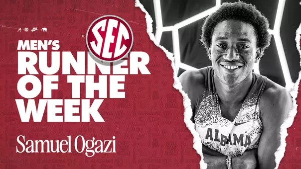 alabama track and field sec men's runner of week samuel ogazi