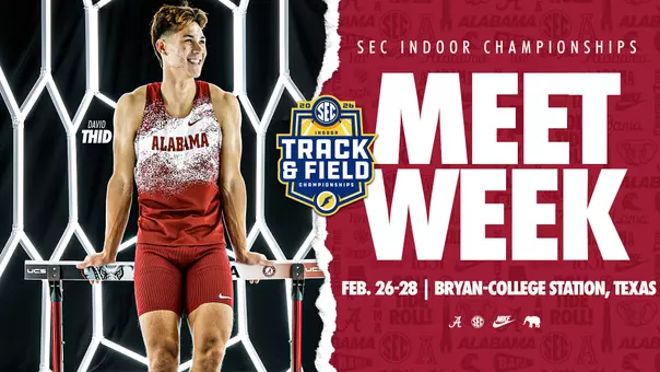 alabama track and field meet week graphic SEC indoor championships