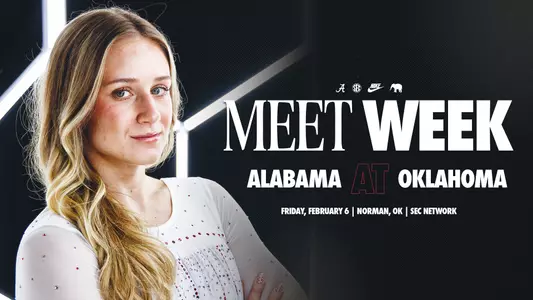 alabama gymnastics vs oklahoma meet week preview graphic
