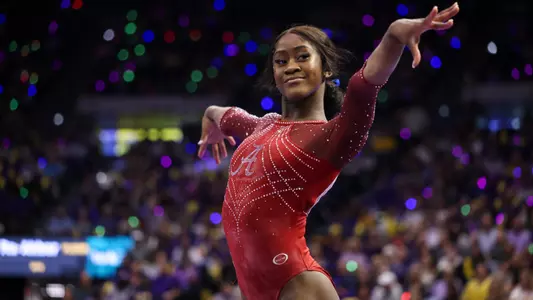 2/27/26 WGY Alabama vs LSU
Alabama Gymnast Azaraya Ra-Akbar (Fr.)
Photo by Jeff Hanson