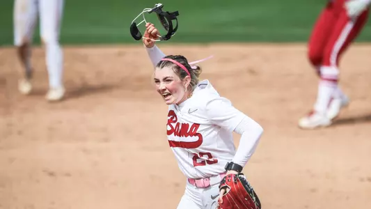 Jocelyn Briski (23) celebrates after a strikeout vs. Arkansas (March 15, 2026)