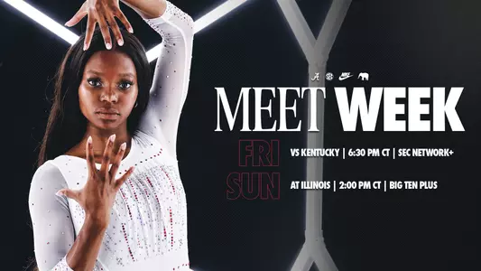 Alabama gymnastics meet week preview graphic