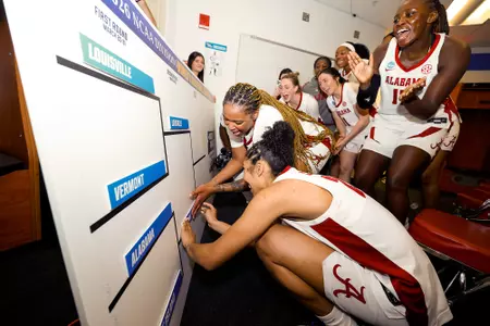 The Alabama Women's Basketball Team in action against Rhode Island at KFC Yum! Center in Louisville, KY on Saturday, Mar 21, 2026.