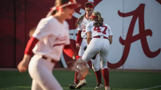 Lauren Johnson (88) celebrates after a diving catch vs. Jax State (March 25, 2026)