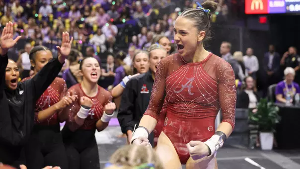 2/27/26 WGY Alabama vs LSU
Alabama Gymnast Gabby Gladieux (Sr.)
Photo by Jeff Hanson