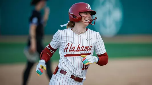 Audrey Vandagriff (12) smiles after a game ending home run vs. Kentucky (April 17, 2026)